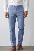 Men Steel Blue Trouser-Front