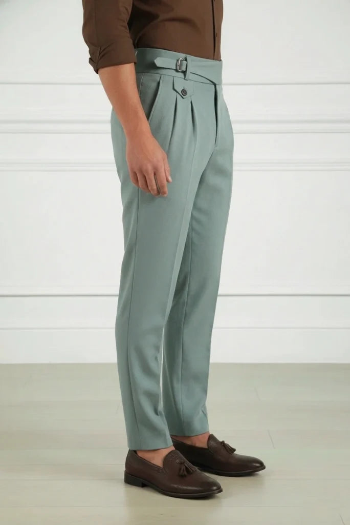 Men Sage Green Gurkha Pant-Side
