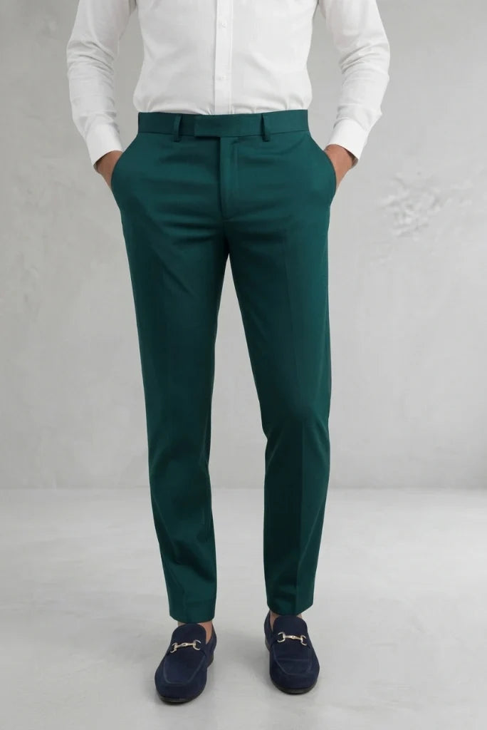 Premium Teal Green Formal Pant-Front