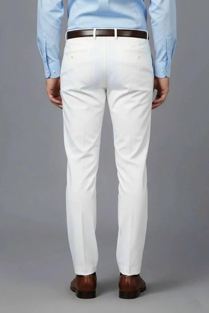 Premium White Formal Trouser Comfortable and Durable-Back