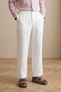 Men White Linen Pant-Front