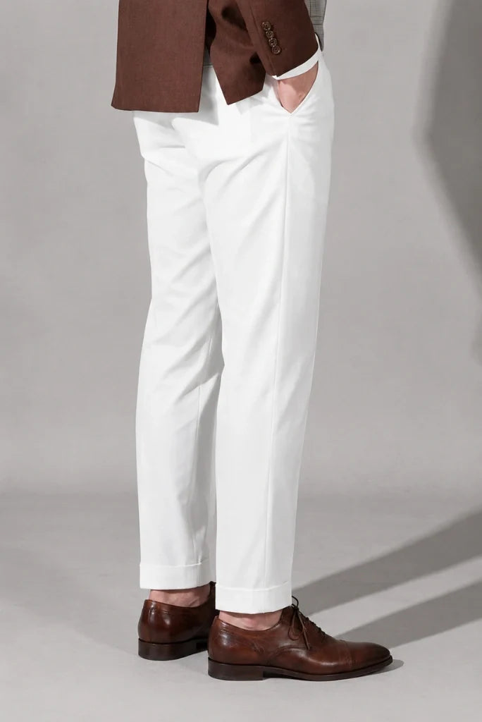White Formal Pant for Men-Side