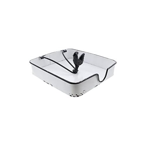 Metal Napkin Holder with Rooster Weight