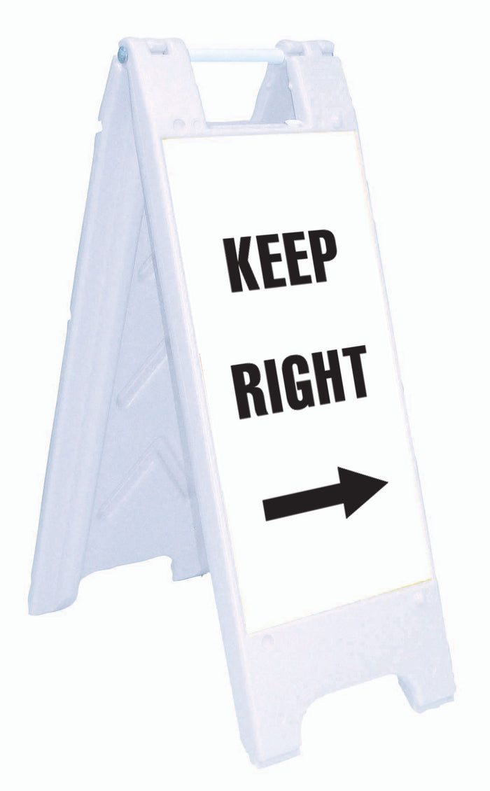 Minicade Fold-Up Sign - Keep Right (White)