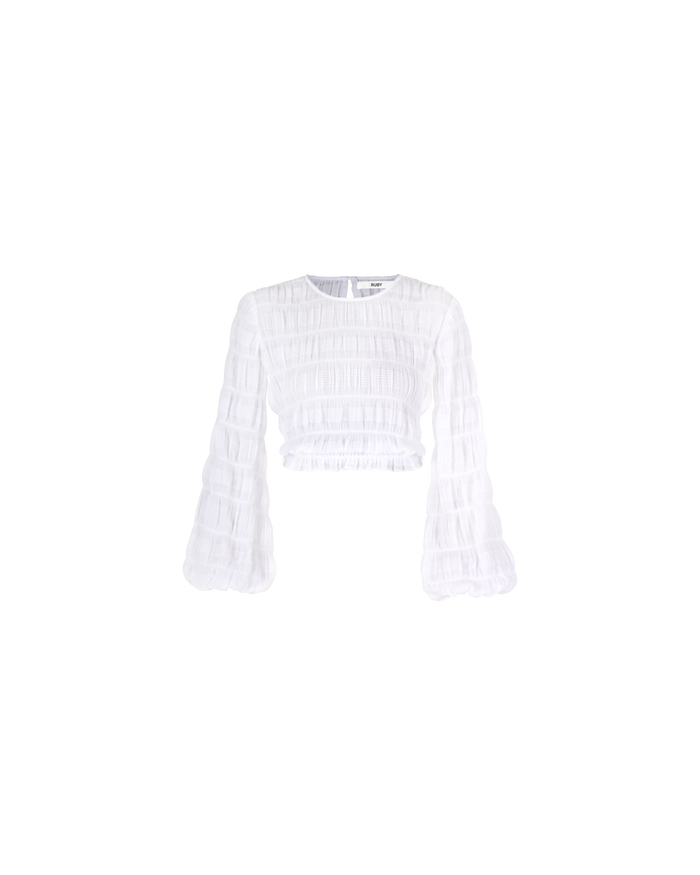 MIRELLA CROP BLOUSE WHITE