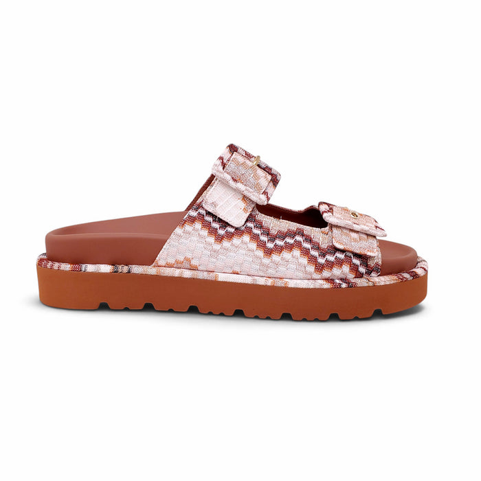 MISSONI METALLIC CHEVRON PATTERNED SANDALS - SIZE 39.5