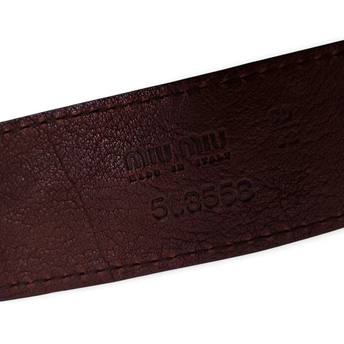 MIU MIU BELT WITH GOLD AND TURQUOISE BEADING - SIZE 80