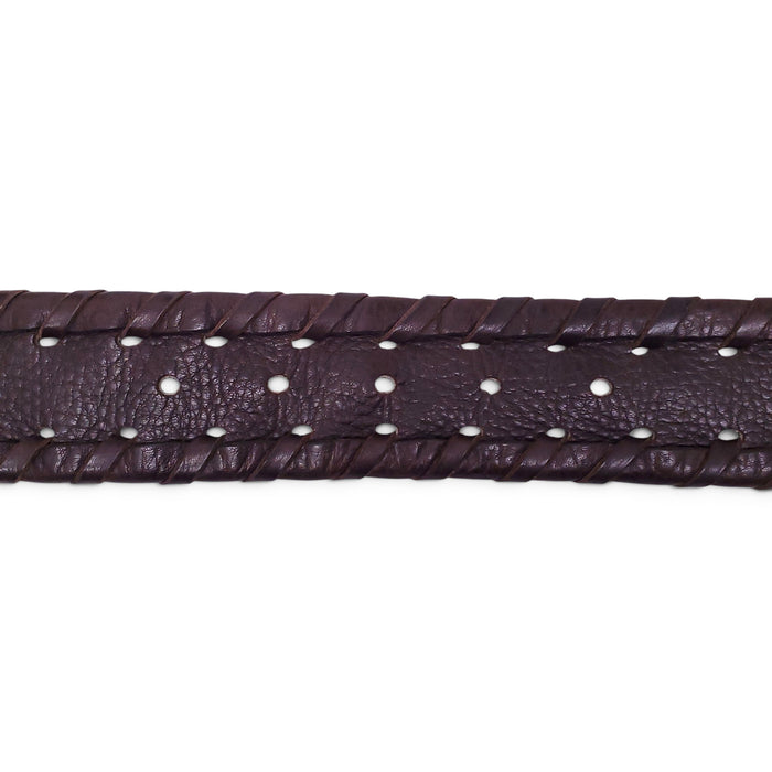 MIU MIU BROWN LEATHER BRAIDED BELT - SIZE 80