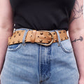 MIU MIU STUDDED LEATHER BELT - SIZE 85