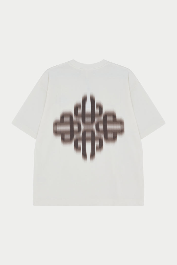 MOTION BLURRED EMBLEM T-SHIRT - OFF WHITE