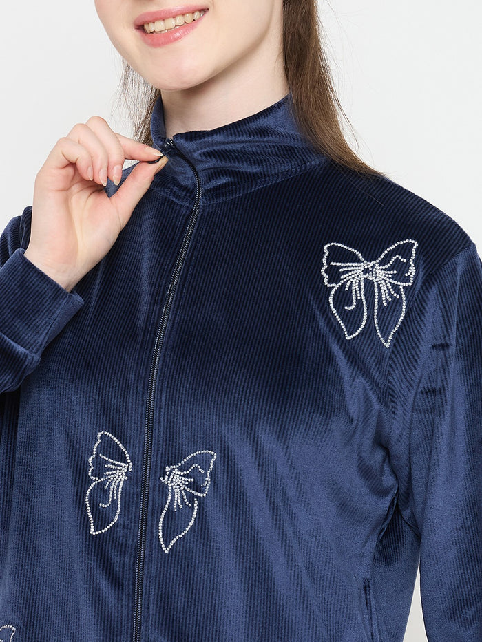 mSECRET Printed Blue Sweatshirt