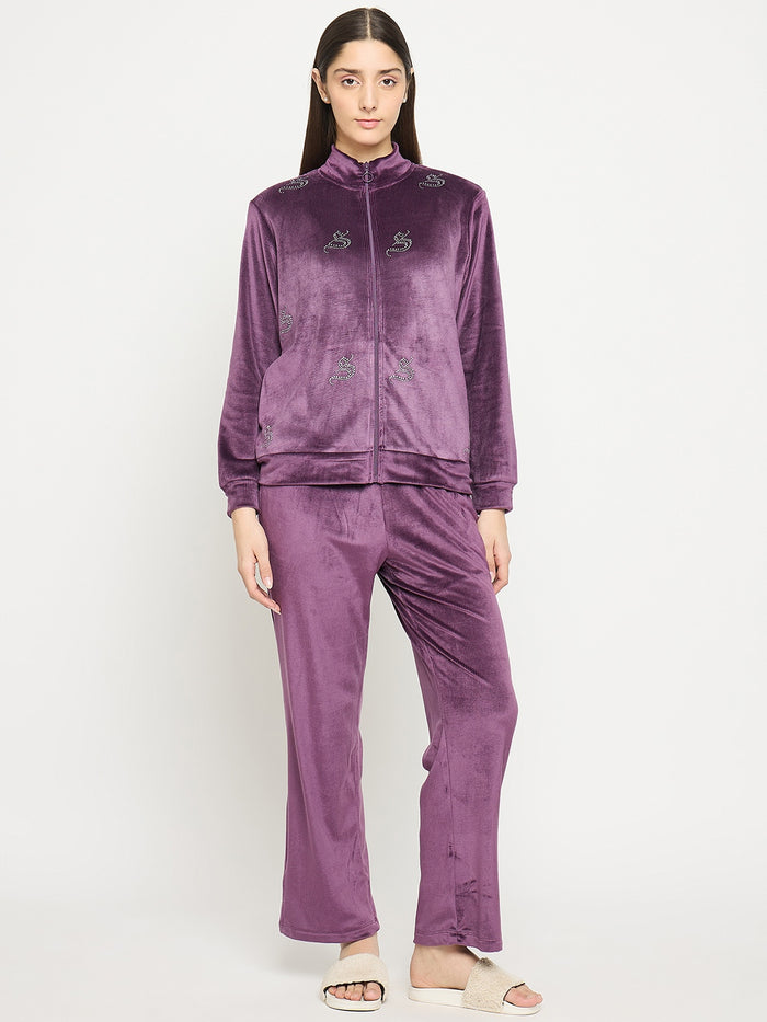 mSECRET Purple Solid Sweatshirt