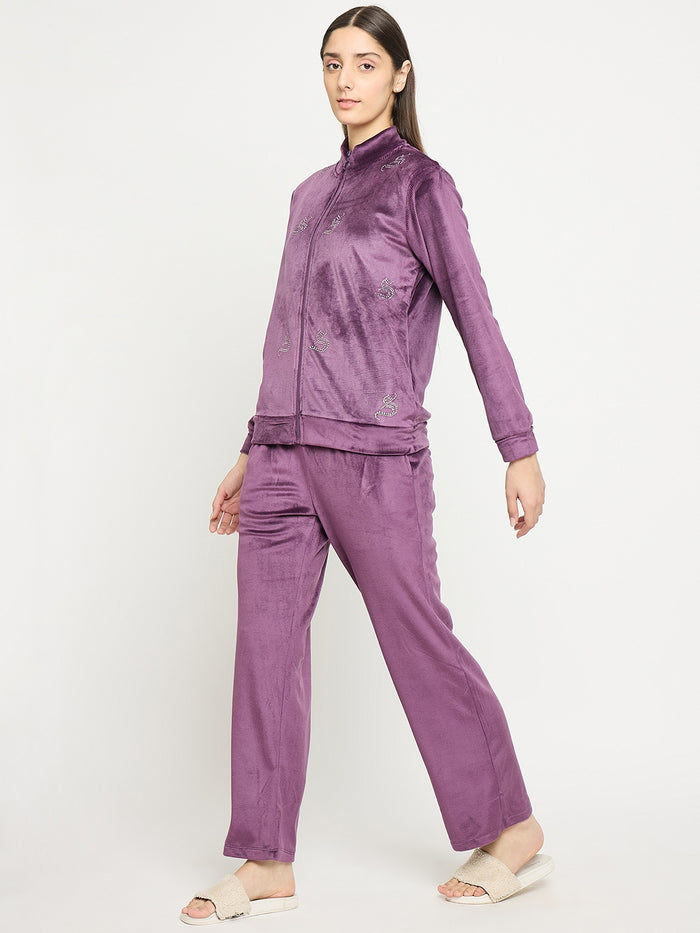 mSECRET Purple Solid Sweatshirt