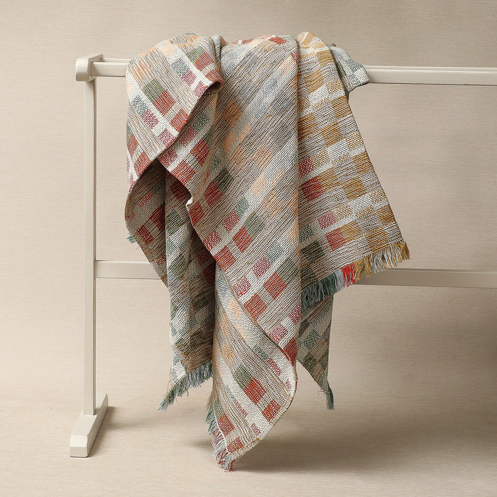 Multi color cotton throw