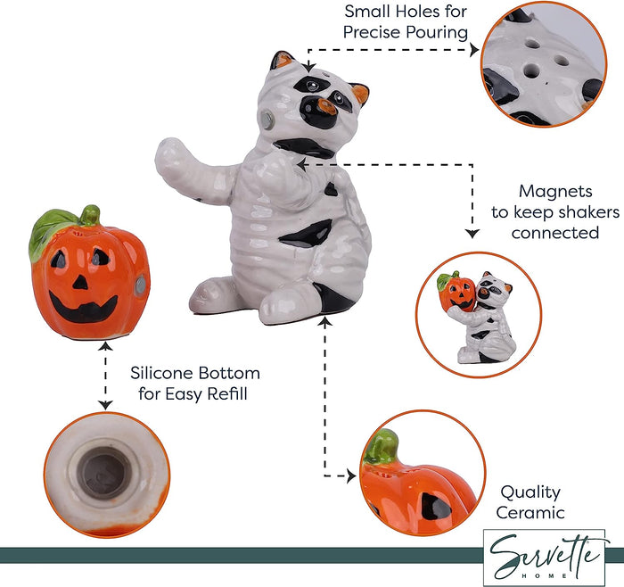 Mummy & Jack-O-Lantern Salt & Pepper Set