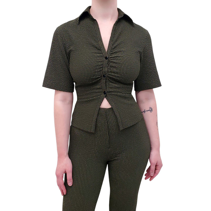 NANUSHKA GREEN PLAID PANTS SET - SIZE XS