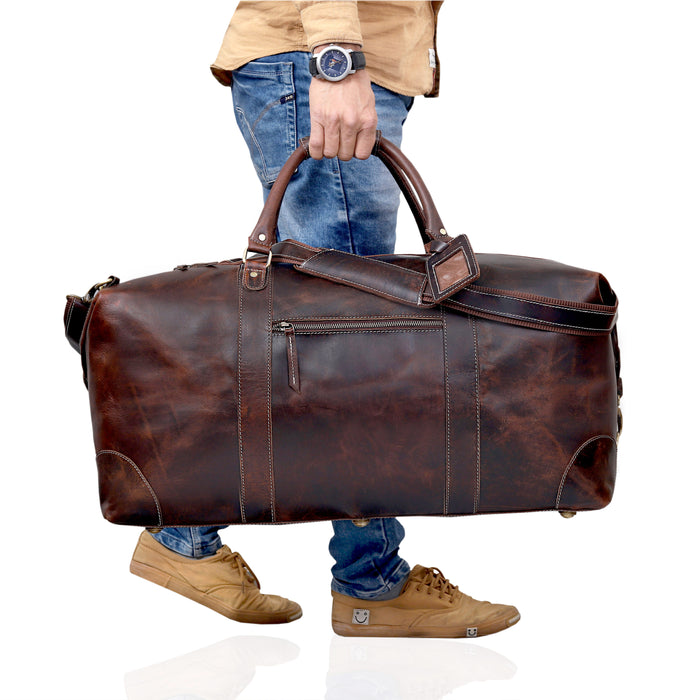 Nashville Leather Duffle Combo - Brown