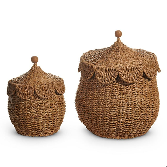 13.5 Natural Lidded Baskets