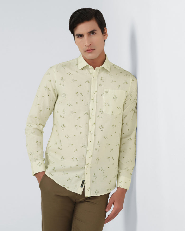 Natural Linen Printed Shirt - Arigo