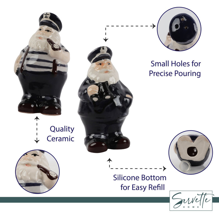 Nautical Kitchen Décor Captain Salt & Pepper Set
