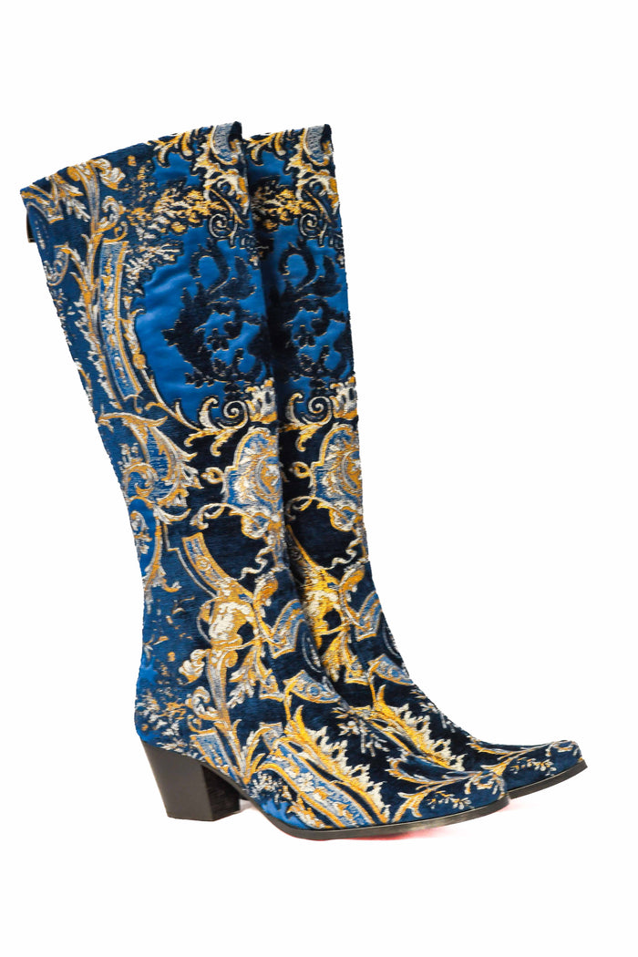Navy and Gold Knee High