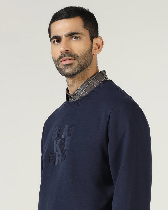 Navy Crew Neck Solid Sweatshirt - Deck
