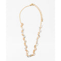 neutral bead clear gold necklace