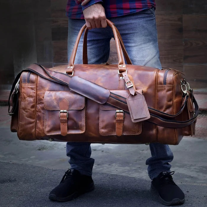 New Jersey Leather Duffel Bag - Tan