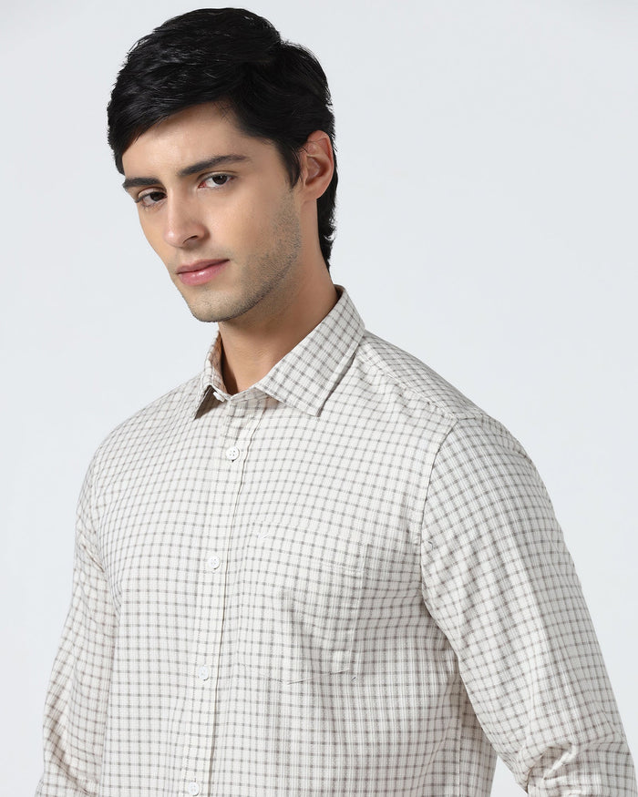 Off White Check Shirt - Nusa