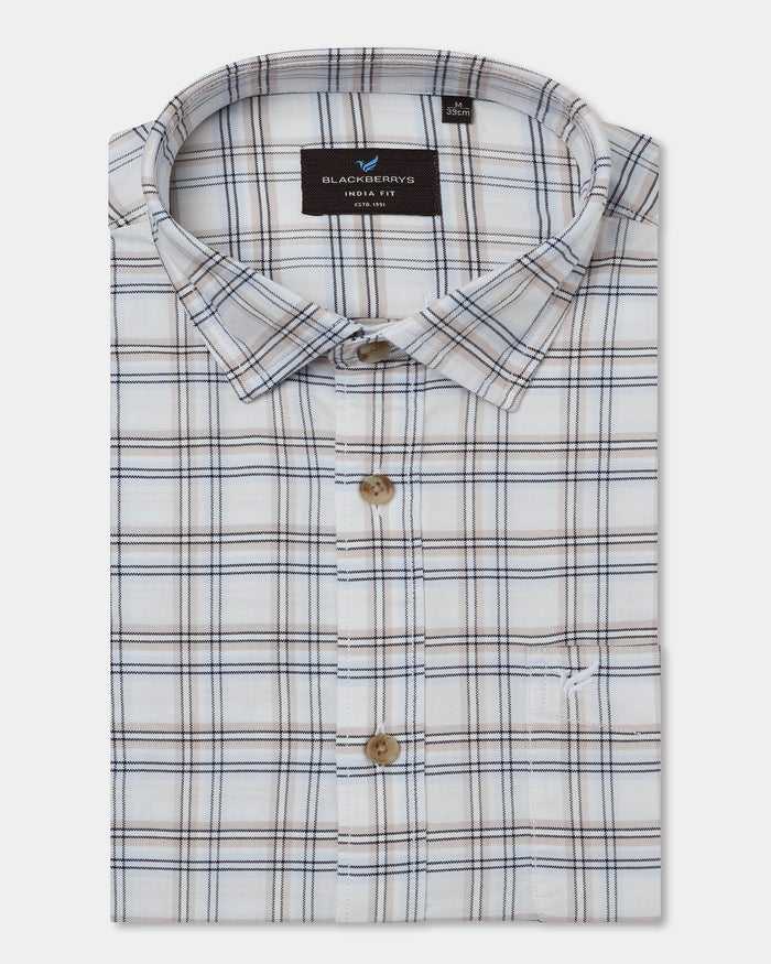 Off White Check Shirt - Valento