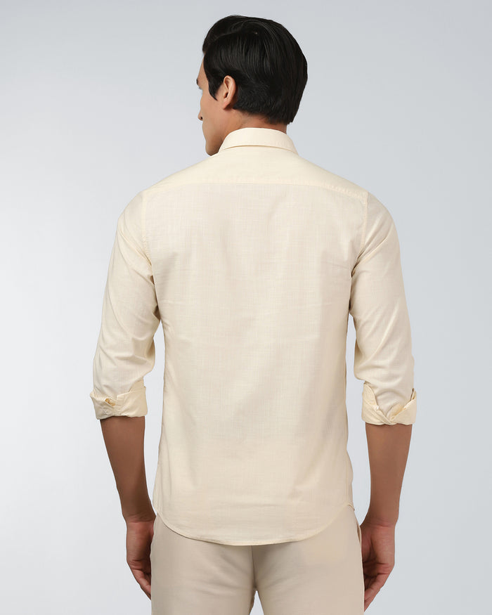 Off White Solid Shirt - Gobert