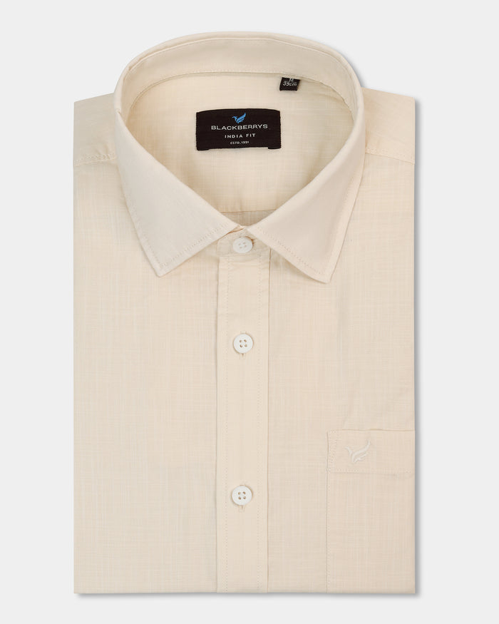 Off White Solid Shirt - Gobert