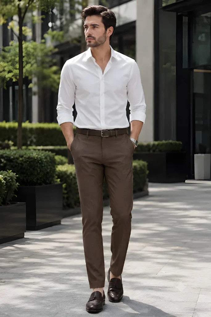 Front View Brown Pant Men