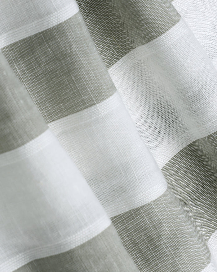 Olive Linen Stripe Shirt - Hanber