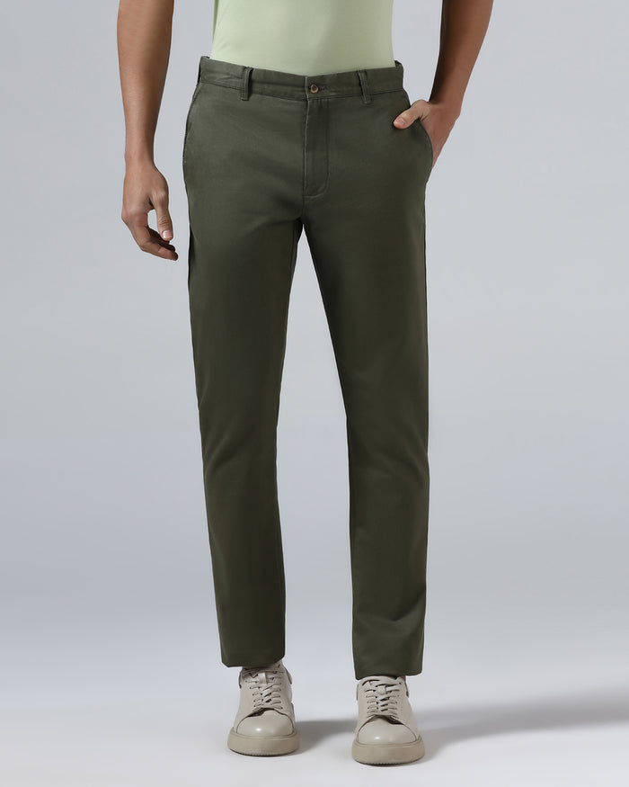 Olive Solid Khakis - Pine