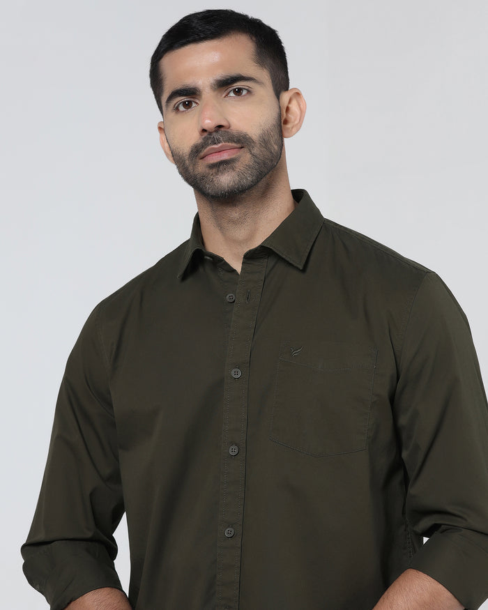 Olive Solid Shirt - Zento