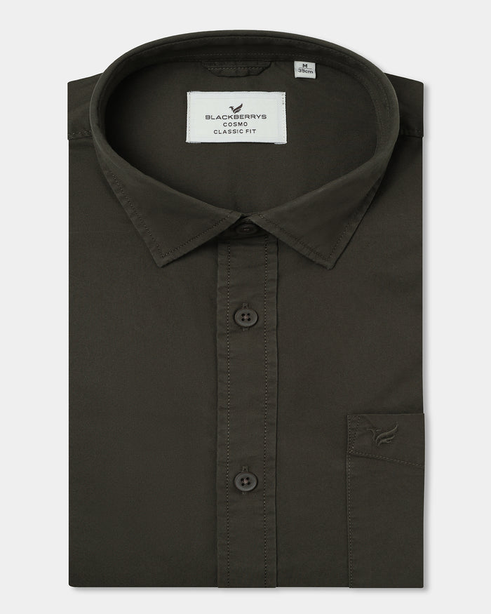 Olive Solid Shirt - Zento