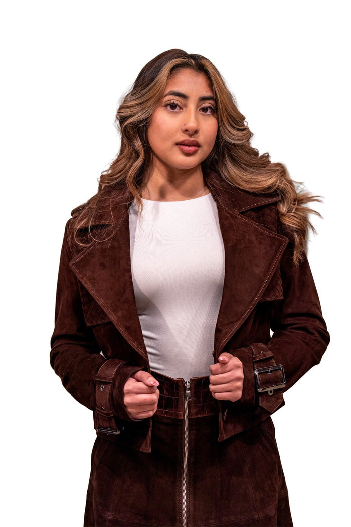 Olivia Short Nubuck Trench