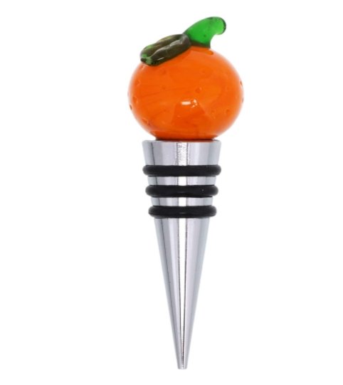 Orange Glass Wine Stopper