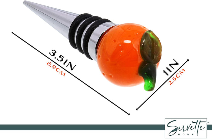 Orange Glass Wine Stopper