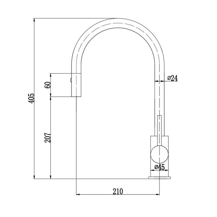 Otus Pull Out Kitchen Mixer - Acqua Bathrooms