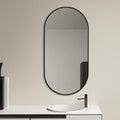 Indulge | Oval Matte Black Framed Mirror - Acqua Bathrooms