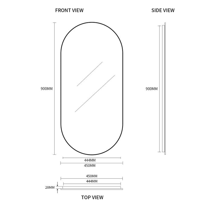 Indulge | Oval Matte Black Framed Mirror - Acqua Bathrooms