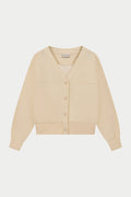 OVERSIZED JERSEY CARDIGAN - BUTTERMILK