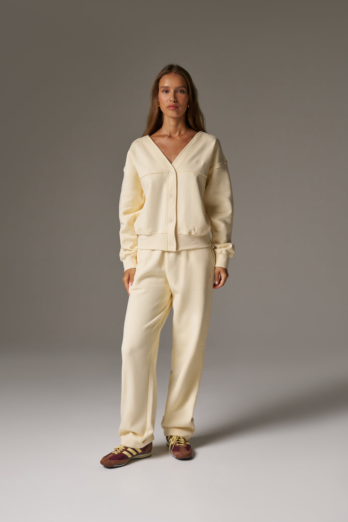 OVERSIZED JERSEY CARDIGAN - BUTTERMILK