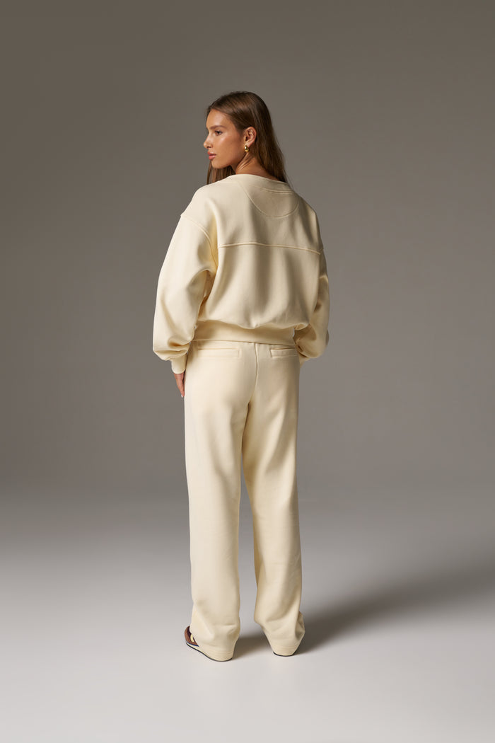 OVERSIZED JERSEY CARDIGAN - BUTTERMILK