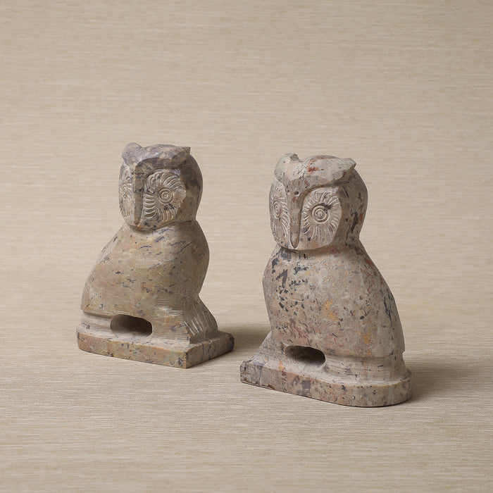 Owl Soapstone Bookends