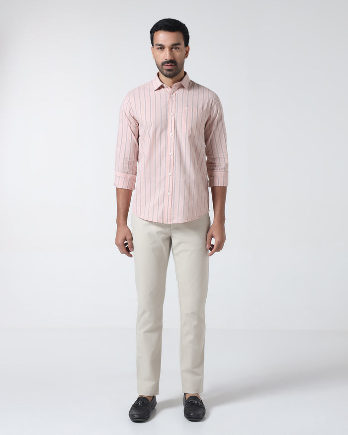 Peach Stripe Shirt - Lekor