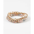 pearl pastel bead gold bracelet stack