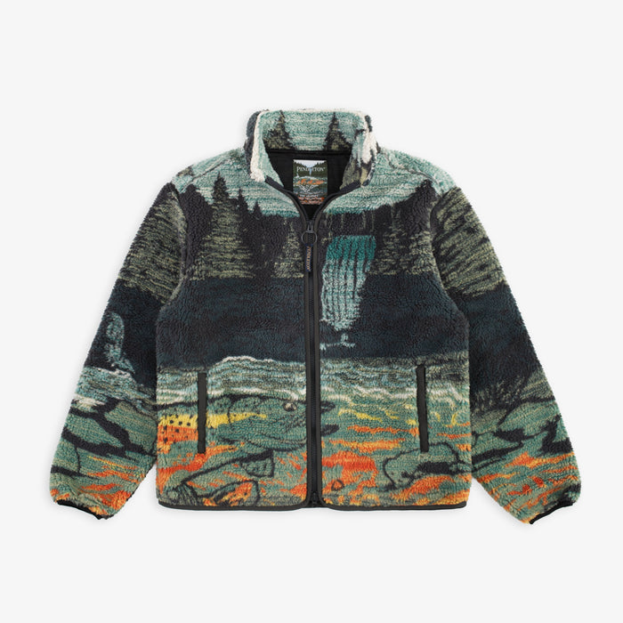 Pendleton Jacquard Sherpa Fleece - Salmon Falls Grey